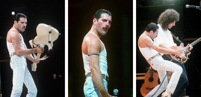 Freddie Mercury and Brian May, Queen in Concert, Live Aid, Wembley Stadium, 1985