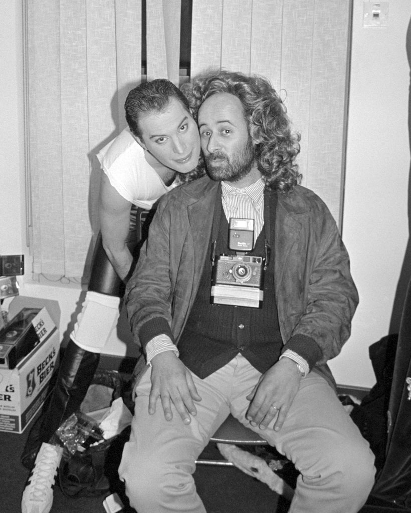 Freddie Mercury and Richard Young, Queen "The Great Pretender" Video Shoot, London, 1987
