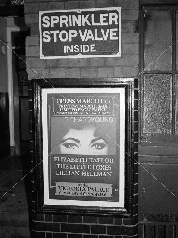Elizabeth Taylor Show Poster, Little Foxes, Victoria Palace, London, 1982