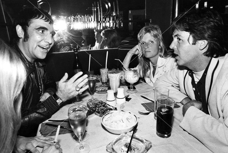 Paul and Linda McCartney with Keith Moon, Peppermint Park, London, 1978