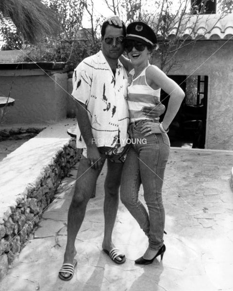 Freddie Mercury and Anita Dobson, Freddie Mercury's 41st Birthday Party, Pikes Hotel, Ibiza, 1987