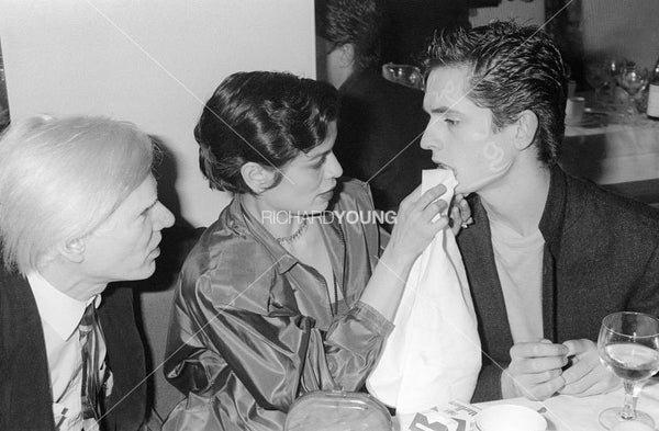 Andy Warhol, Bianca Jagger & Rupert Everett, Chelsea, London, 1980