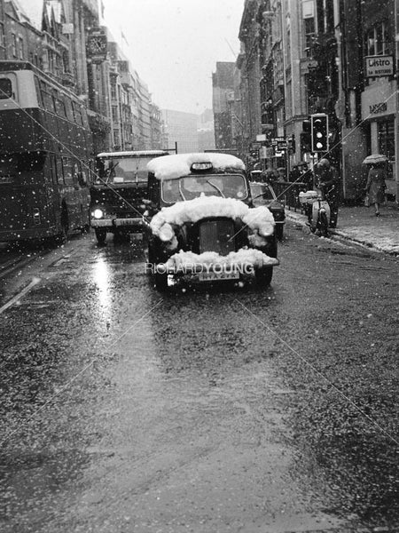 Black Cab in the Snow, London, 1981