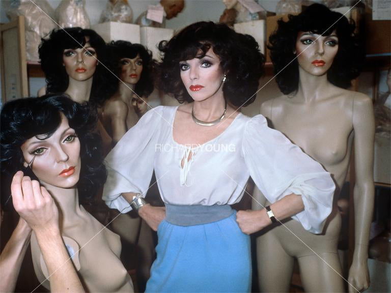 Joan Collins and her Mannequin, Chelsea, London, 1981