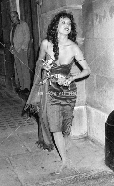 Marie Helvin, Langan's Brasserie, London, 1981