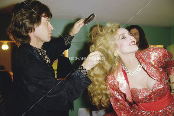 Mick Jagger and Jerry Hall, Royal Albert Hall, London, 1985