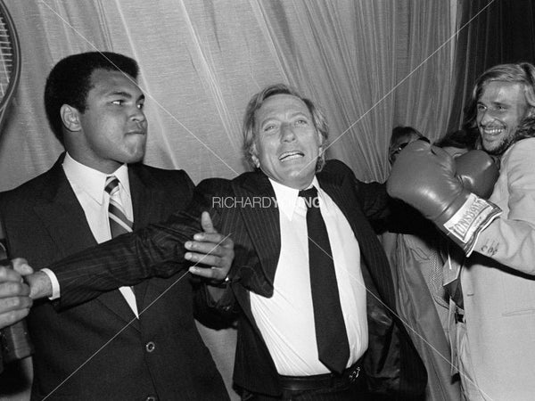 Muhammad Ali, Andy Williams and Bjorn Borg, London, 1979