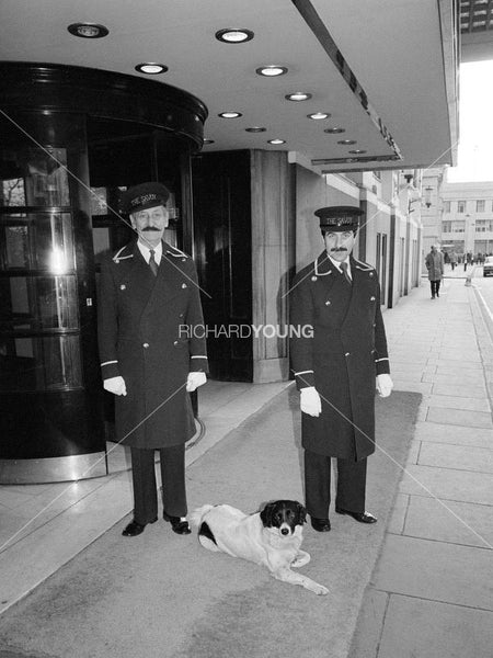 Savoy Doormen and Dog, London, 1984